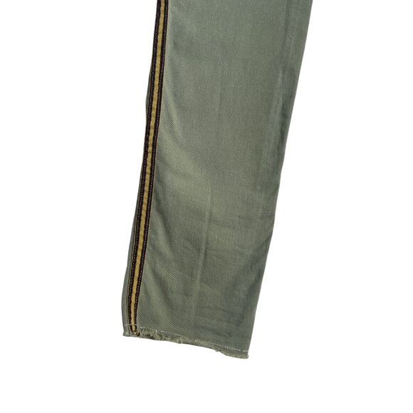 Nili Lotan Army Green with Tape Trim Detail Ankle Length Pant in Size 0 - Picture 6 of 9